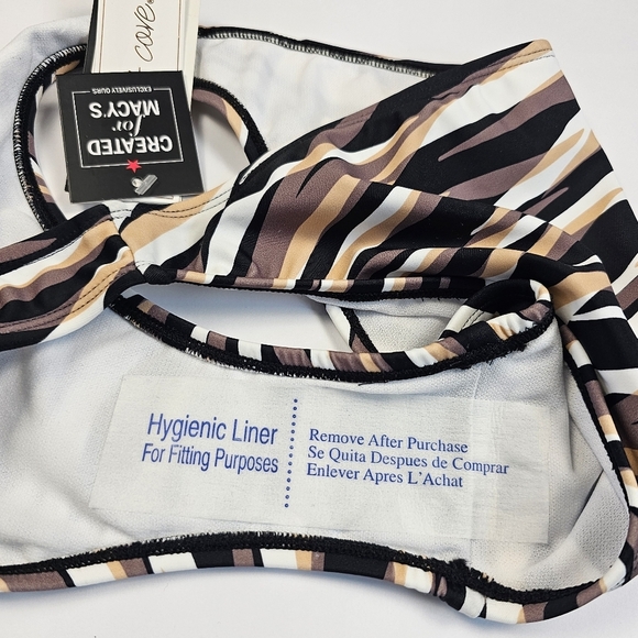 Salt + Cove Women's Juniors' Brown Printed V-Wire 2 Piece Bikini Swimwear Size S - Picture 11 of 14